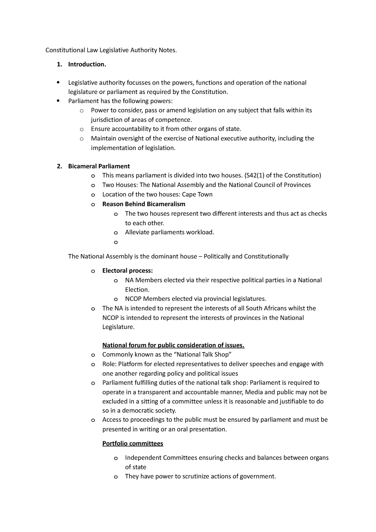 Constitutional Law Legislative Authority - Introduction. Legislative ...