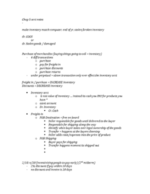 Chap 5 Acct Notes Start - Chap 5 Acct Notes Make Inventory Match ...