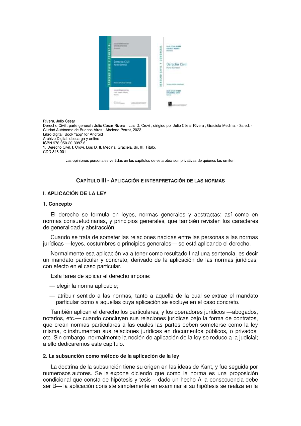 Rivera- Crovi. CAP. 3- Aplicación E Interpretación DE LAS Normas ...