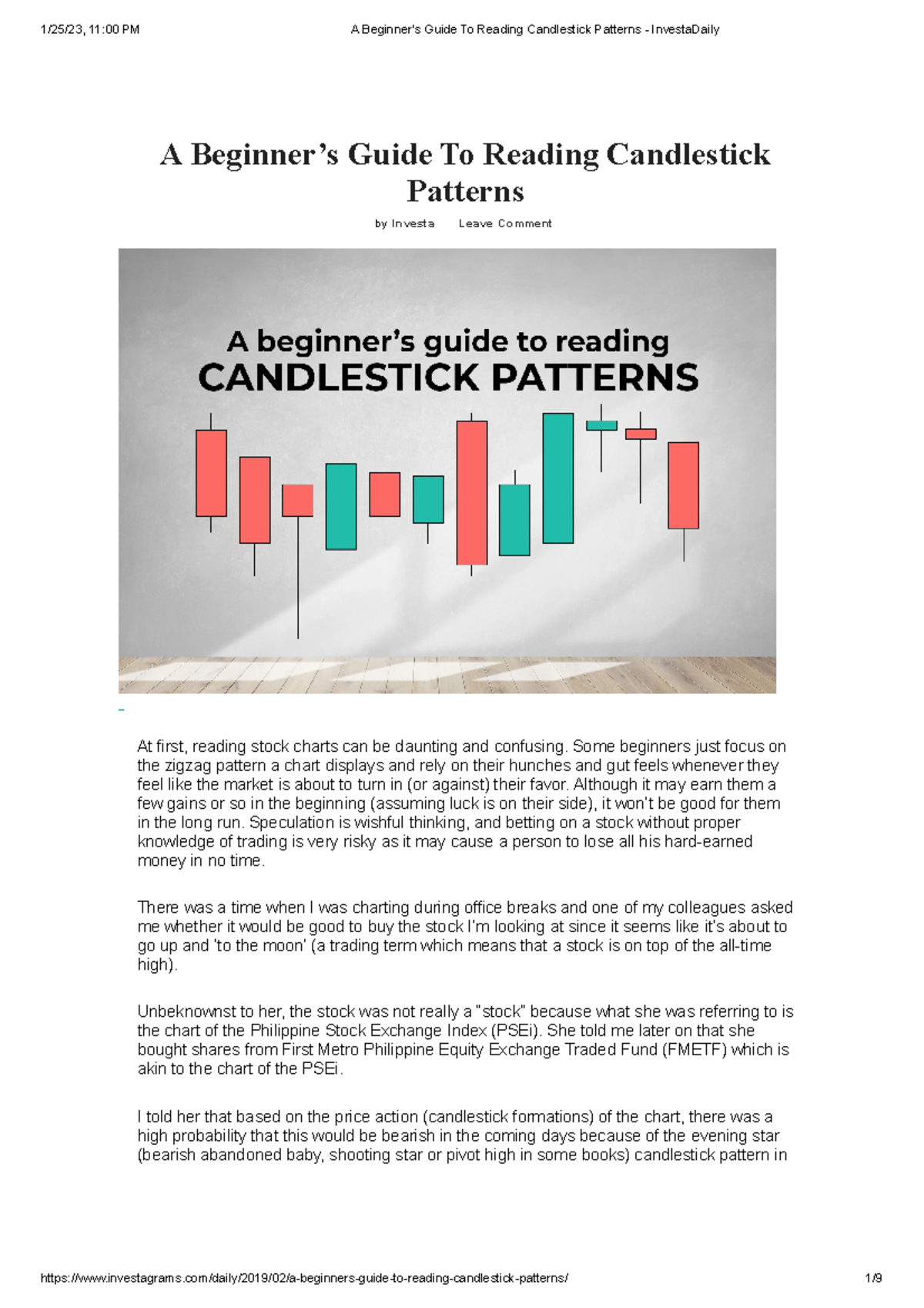 A Beginner’s Guide To Reading Candlestick Patterns - Investa Daily - A ...