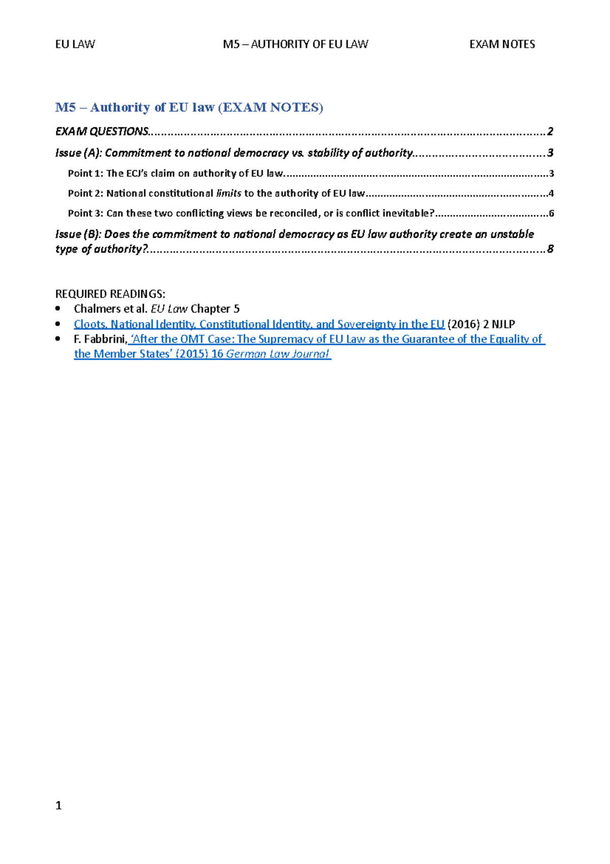 m5-authority-of-eu-law-essay-plans-m5-authority-of-eu-law-exam