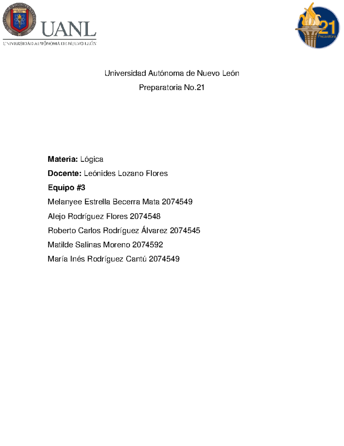 Equipo 3 EV3 Logica - Universidad Autónoma de Nuevo León Preparatoria ...