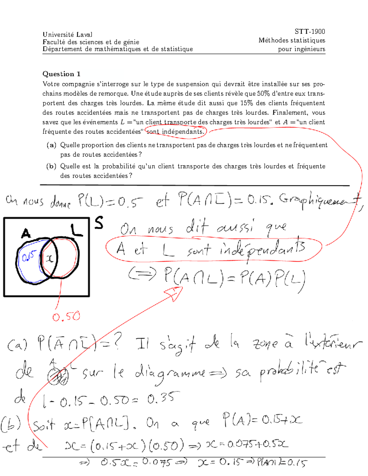 Révision-Examen 1-sol - Universit ́e Laval Facult ́e Des Sciences Et De ...