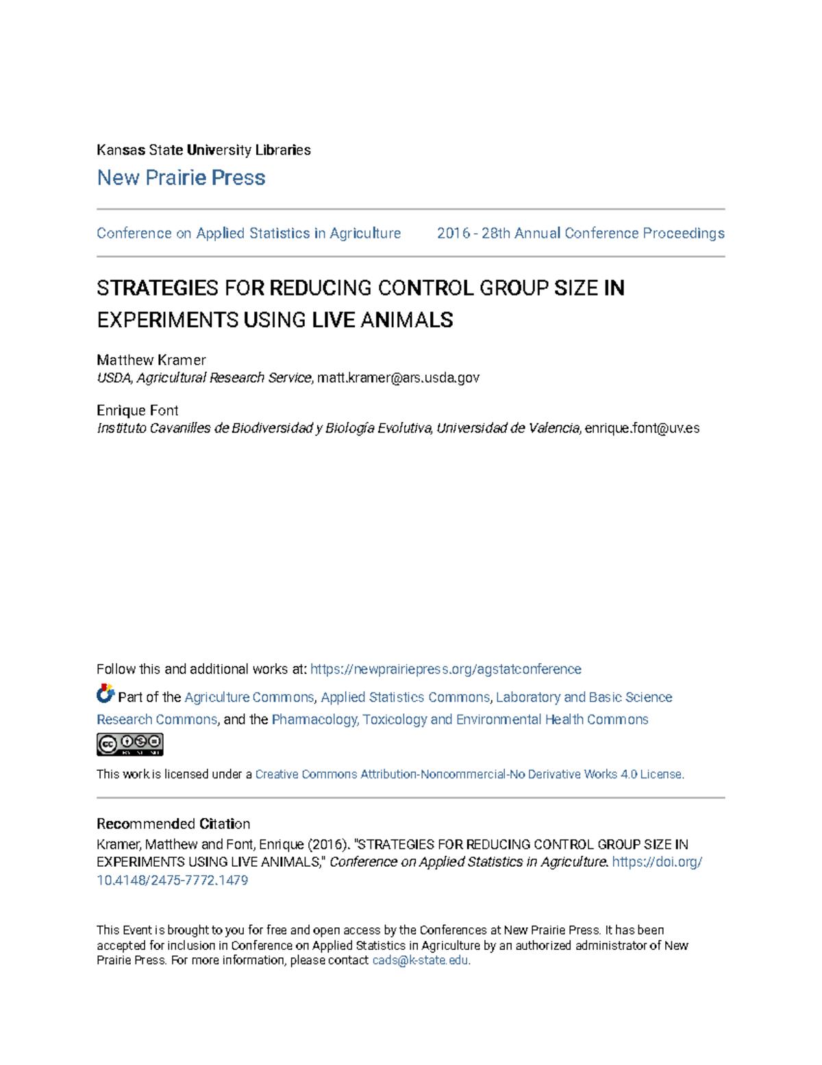 Strategies FOR Reducing Control Group SIZE IN Experiments Using L