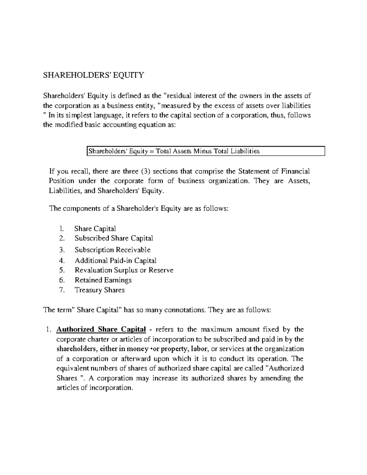 Shareholders Nostrum and Davis, 1993 SHAREHOLDERS' EQUITY