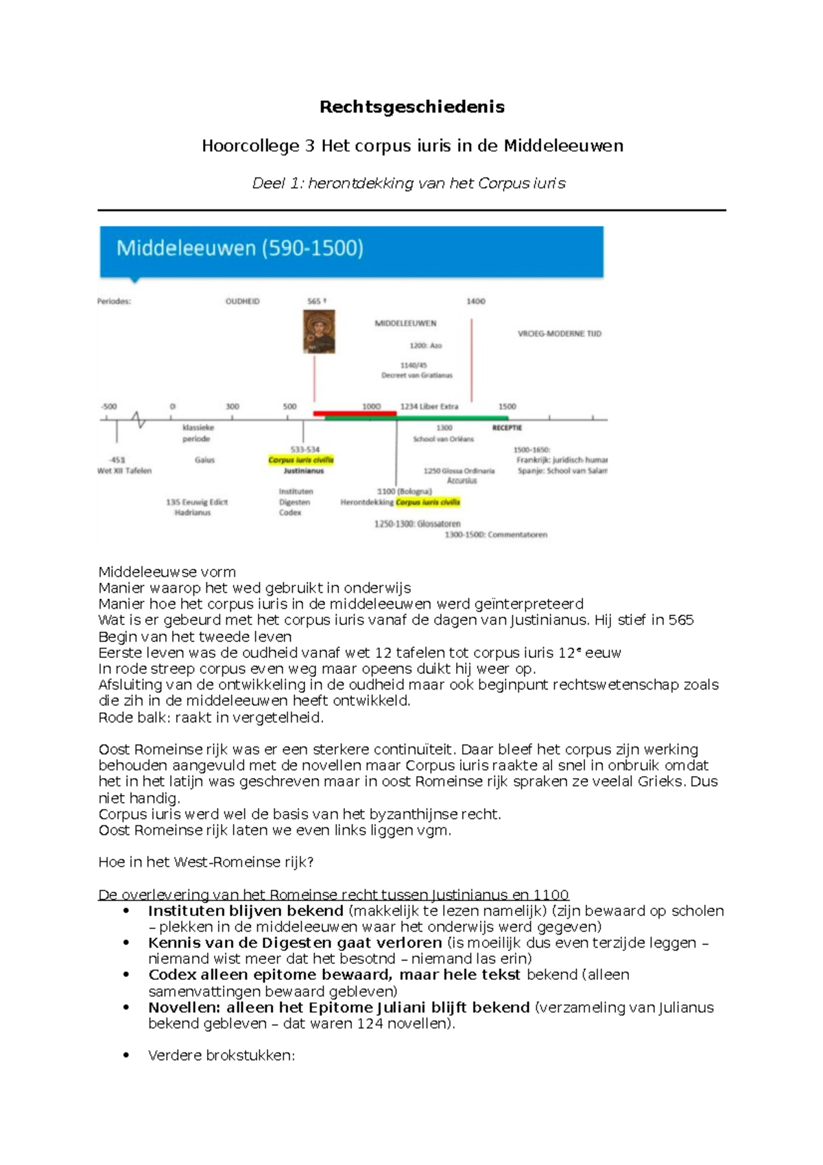 Hoorcollege 3 - Rechtsgeschiedenis Week 3 - Rechtsgeschiedenis ...