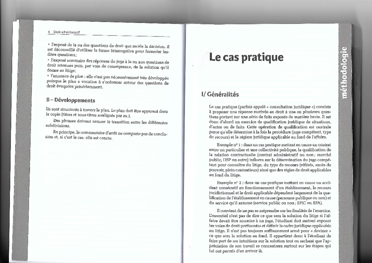 Méthodologie cas pratique I - Droit administratif - Studocu