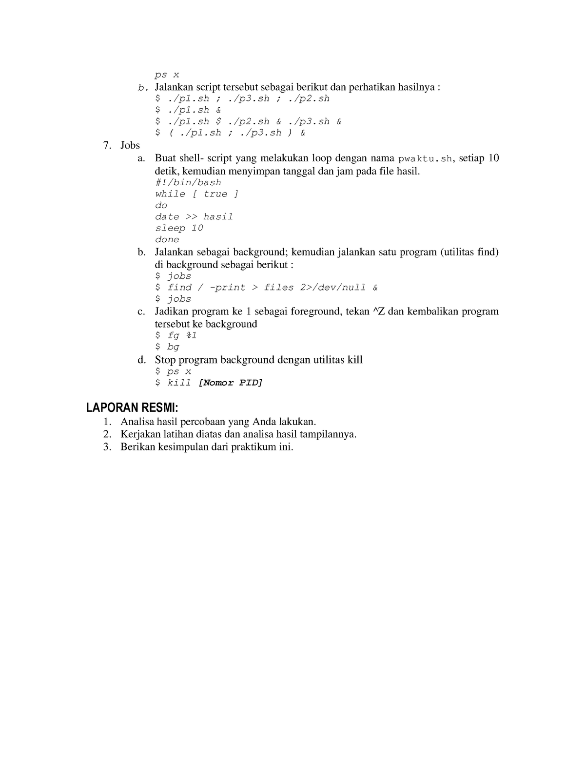 Modul SO Bag II-LAPORAN RESMI - Ps X B. Jalankan Script Tersebut ...