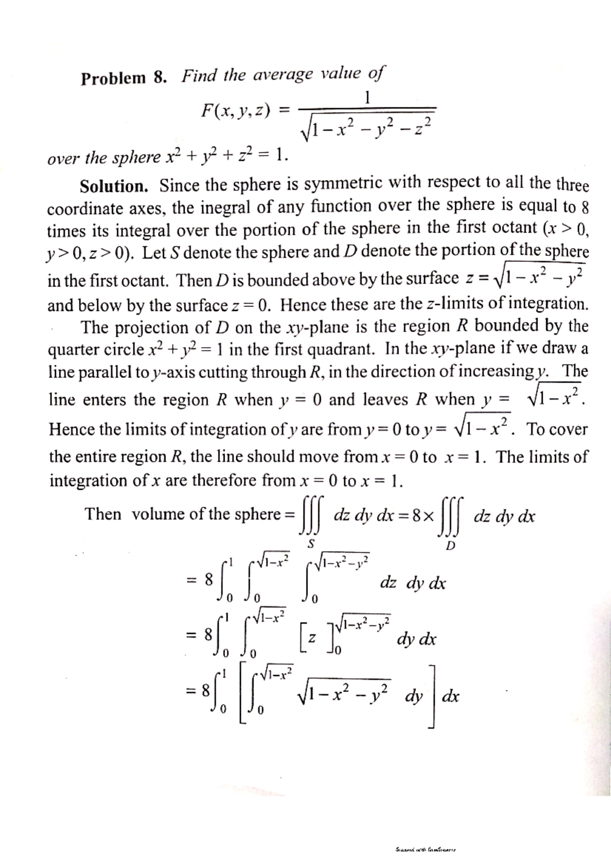 Finding average value using multiple integrals - BSC Mathematics - Studocu