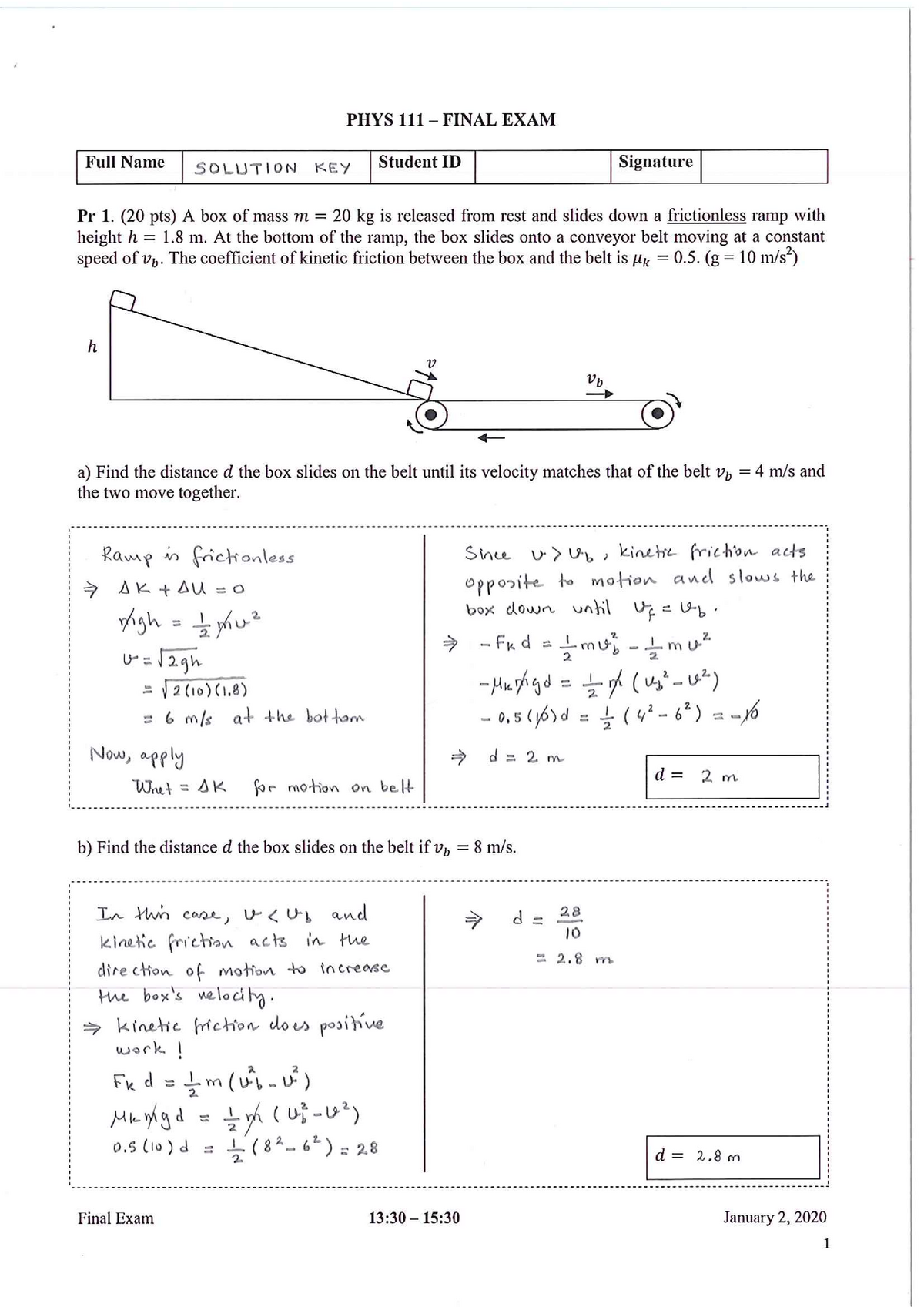 Final Exam 2020 - Physics - Studocu