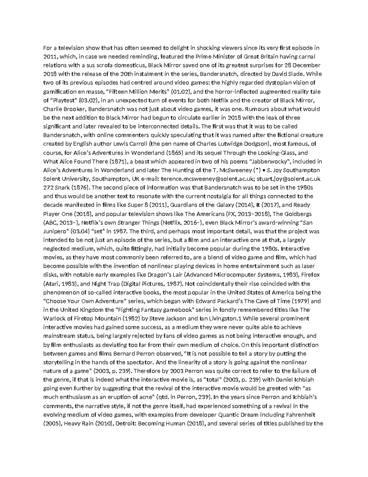 Movie reading Summary Introduction to Film Studies For a television