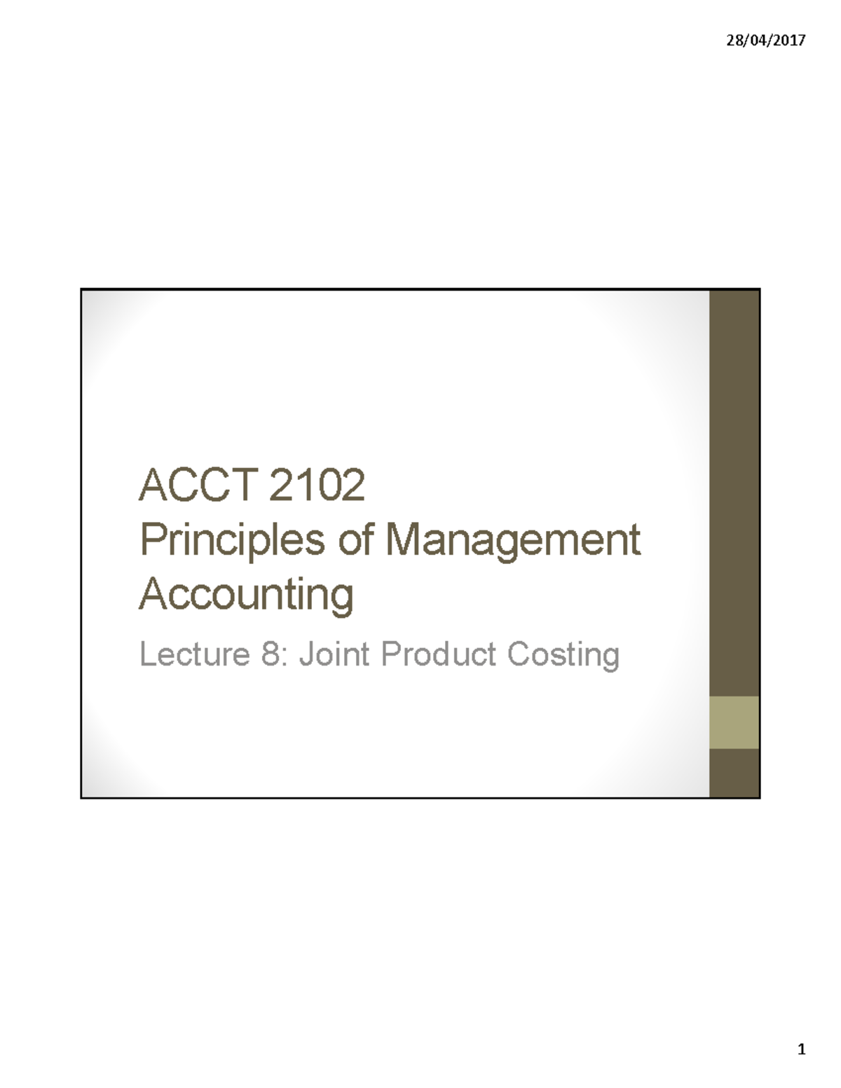 ACCT2102 Lecture 8 Student 1perpage - ACCT 2102 Principles Of ...