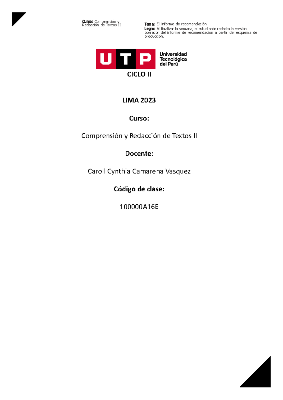 PC1 - CRT II - Versión Final PC01 - Curso: Comprensión y Redacción de ...