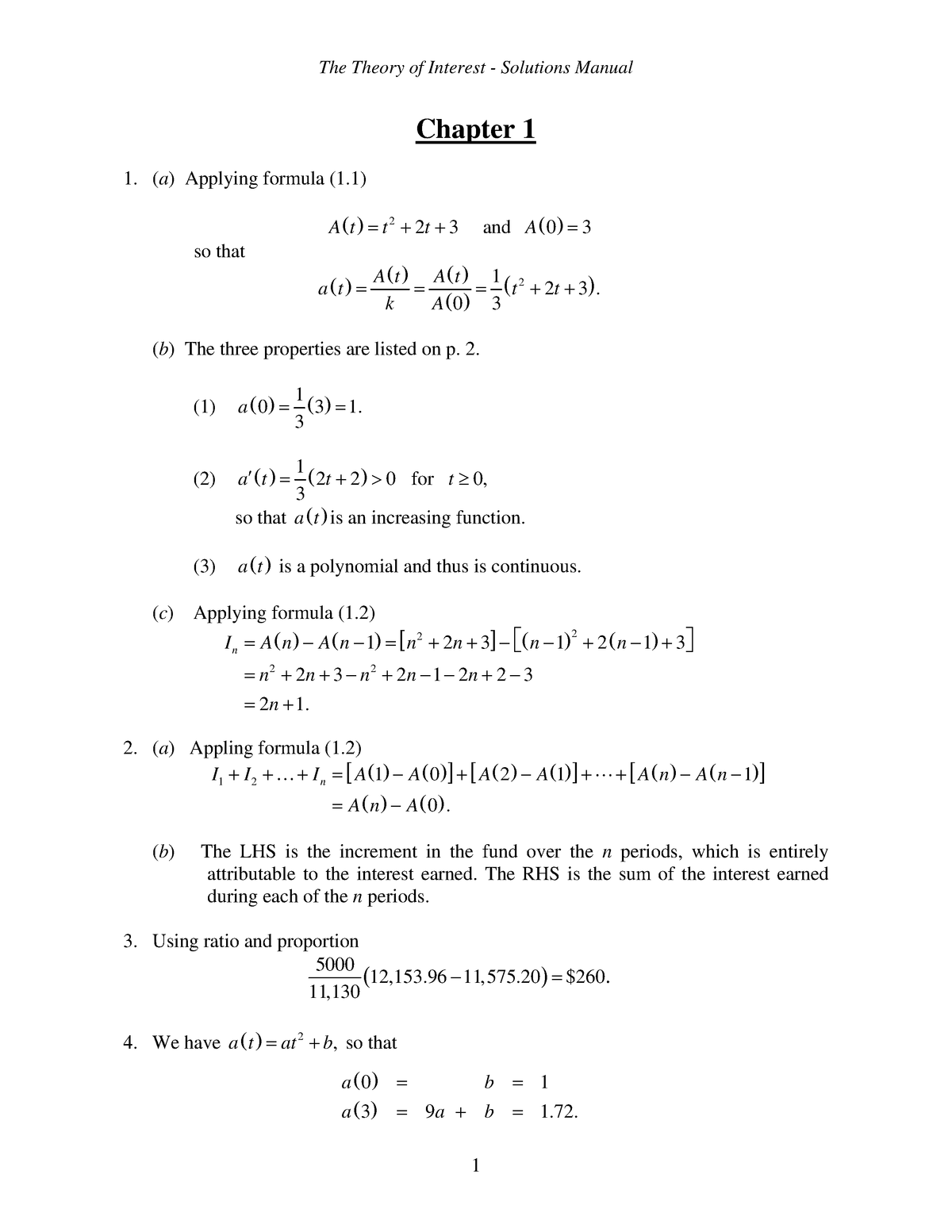 Chapter 001 Solucionario Kellison Matemáticas Financieras