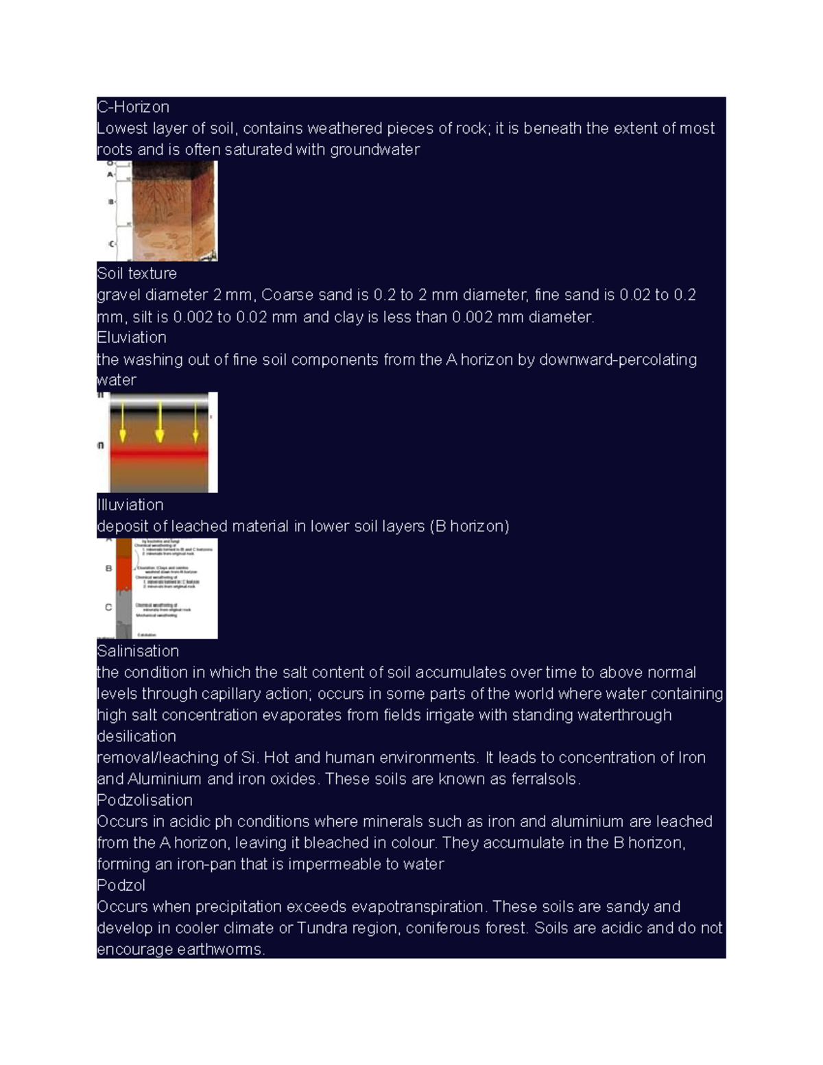 CHorizon vocab CHorizon Lowest layer of soil, contains weathered