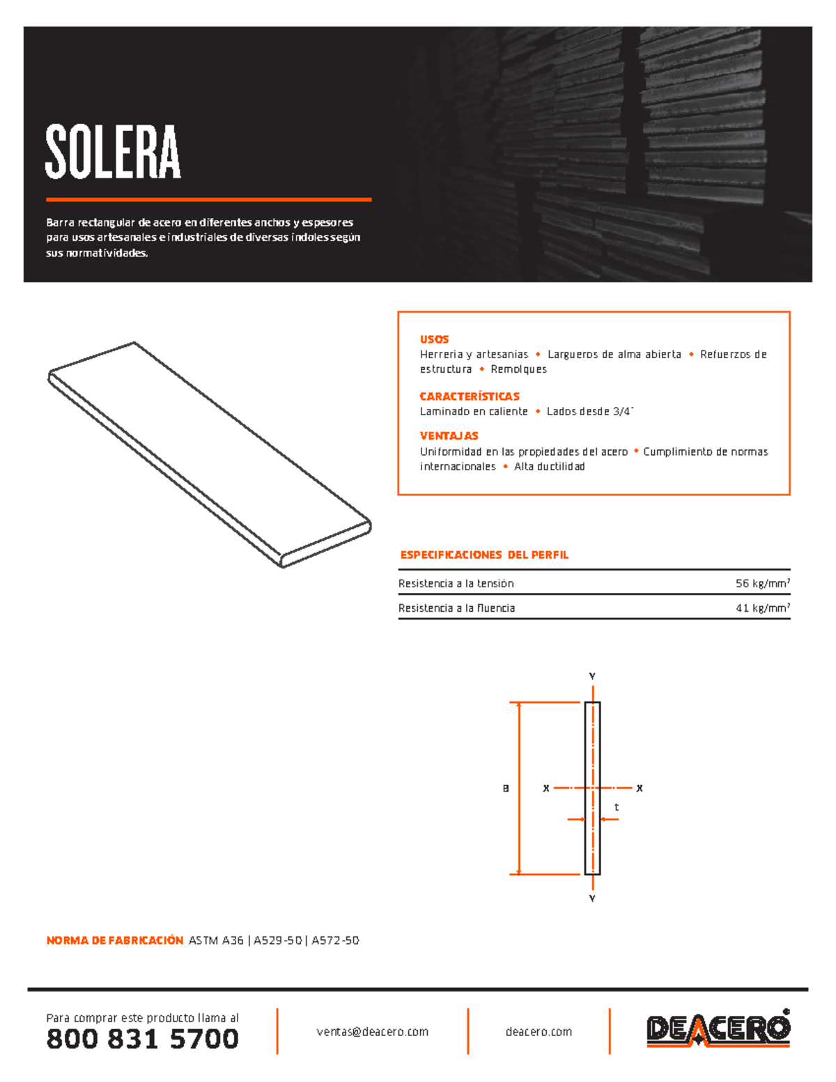 Soleras Deacero Ficha Tecnica - SOLERA Barra Rectangular De Acero En ...