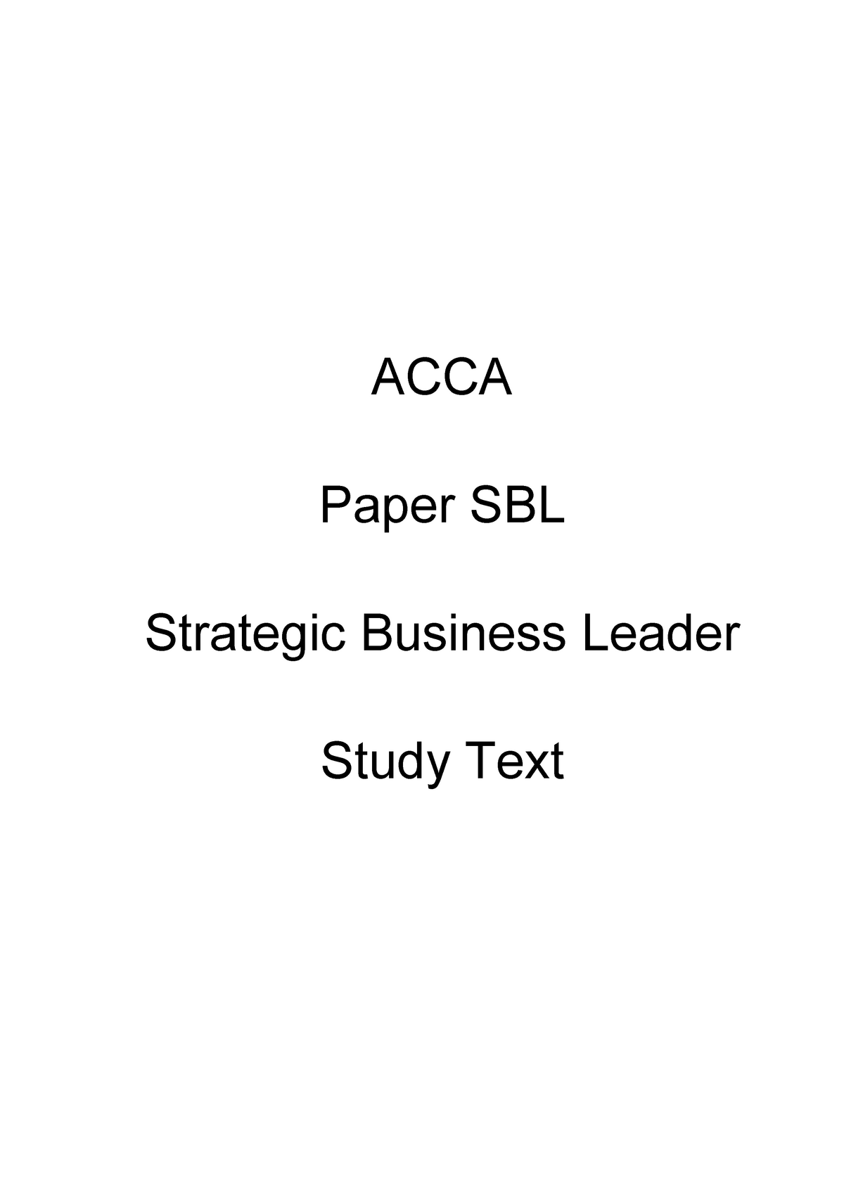 Look Inside Study Text Acca Strategic Business Leader - ACCA Paper SBL ...