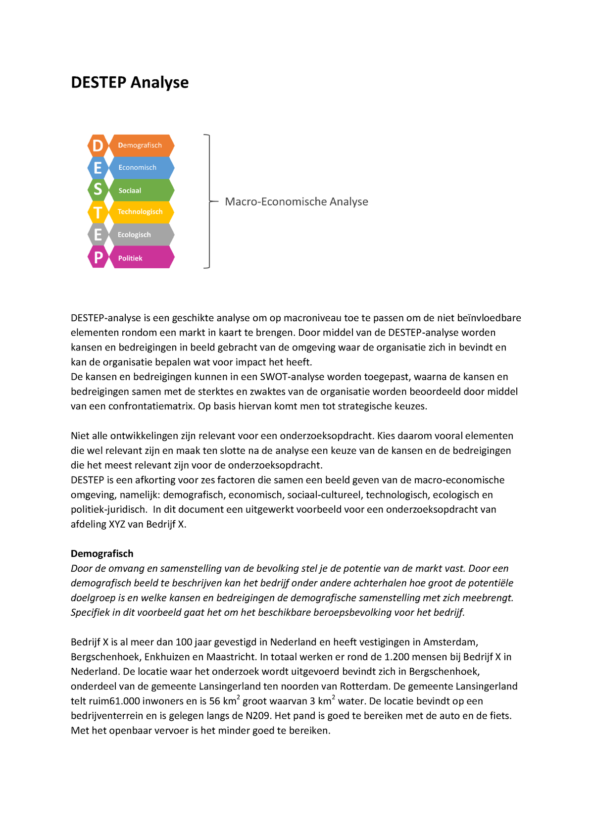 Destep-analyse - DESTEP Analyse DESTEP-analyse Is Een Geschikte Analyse ...