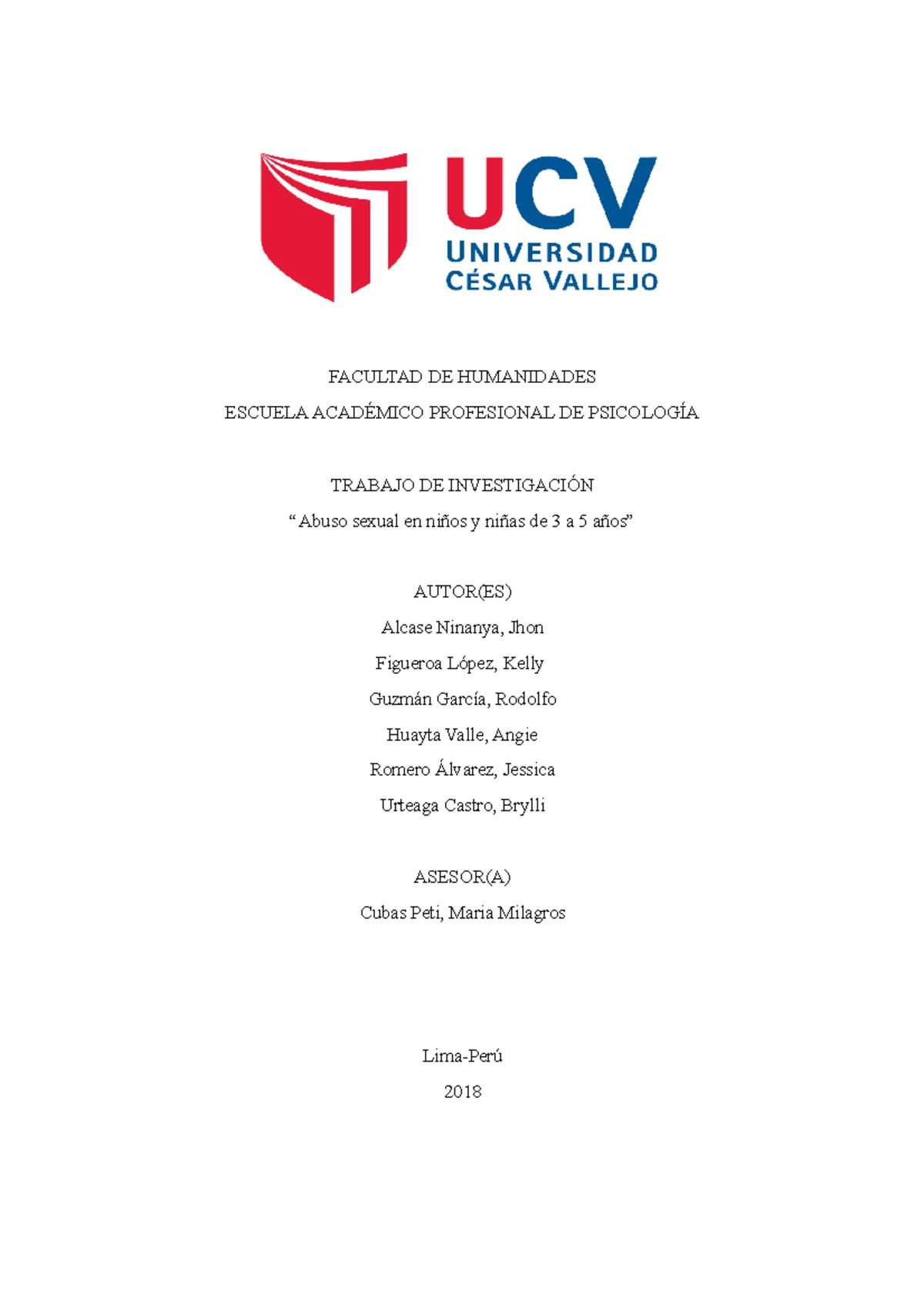 Programas de promoción y prevención de abuso sexual infantil - FACULTAD ...