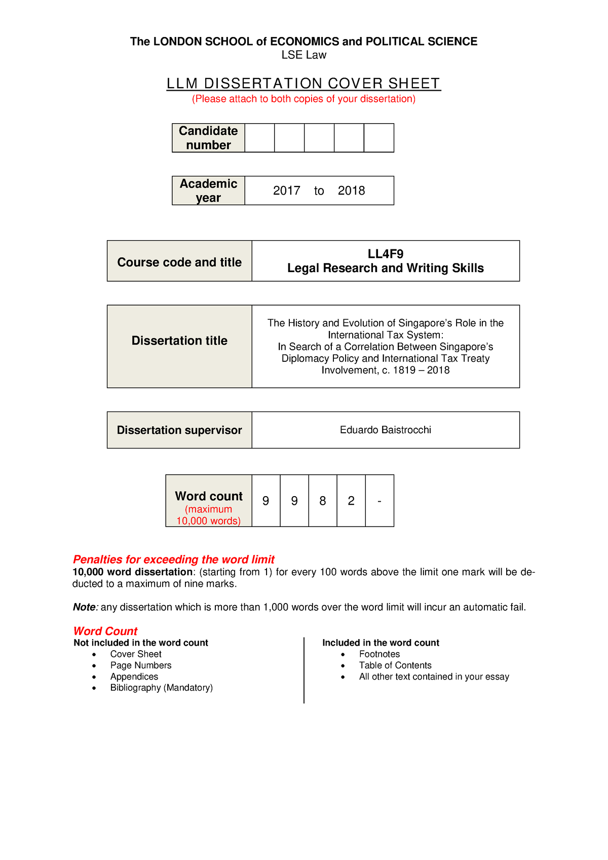 lse dissertation marks