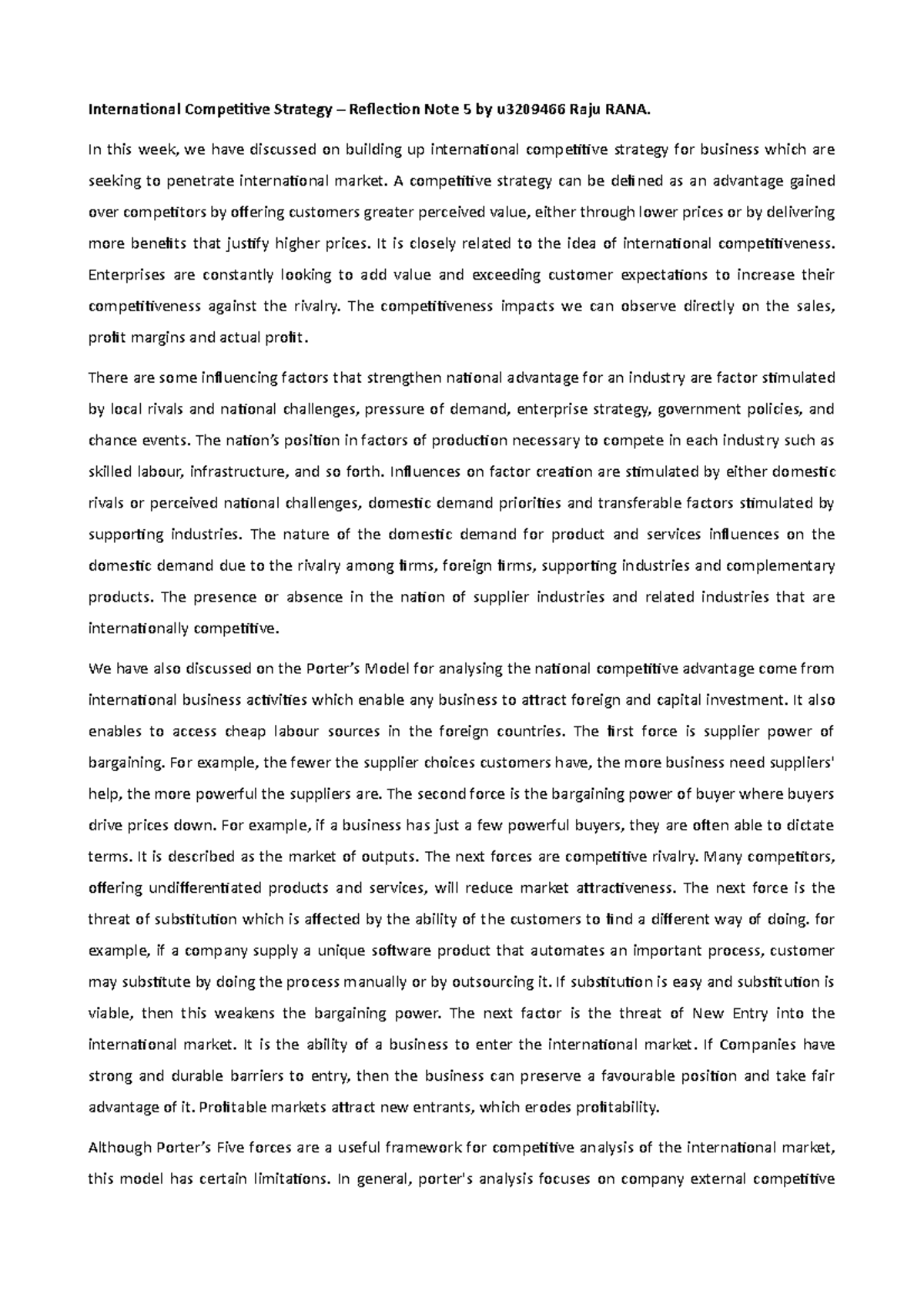 International Marketing Revision 05 - International Competitive ...