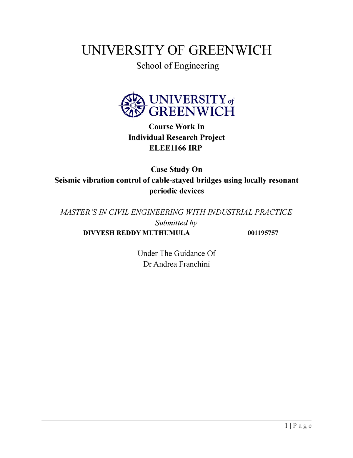 dissertation university of greenwich