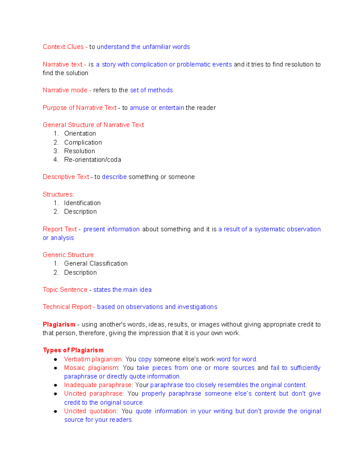 ESP reviewer for finals - Context Clues - to understand the unfamiliar ...
