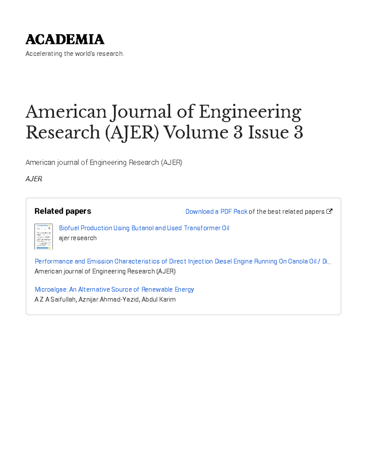 american journal of engineering research