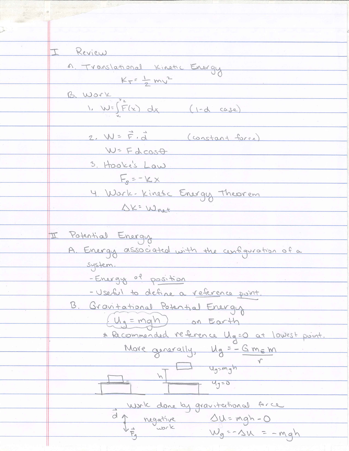 Potential Energy Notes - PHYS 1600 - Studocu