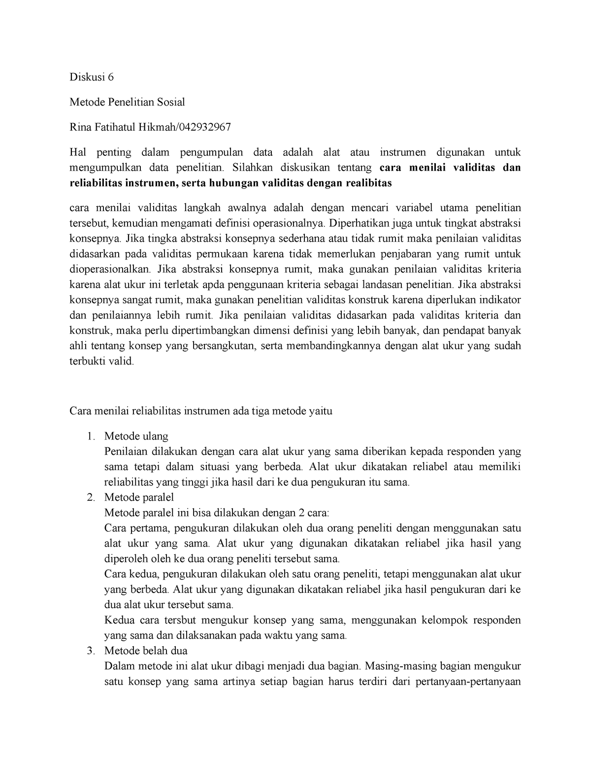 Diskusi 6 Metode Penelitian Sosial - Diskusi 6 Metode Penelitian Sosial ...