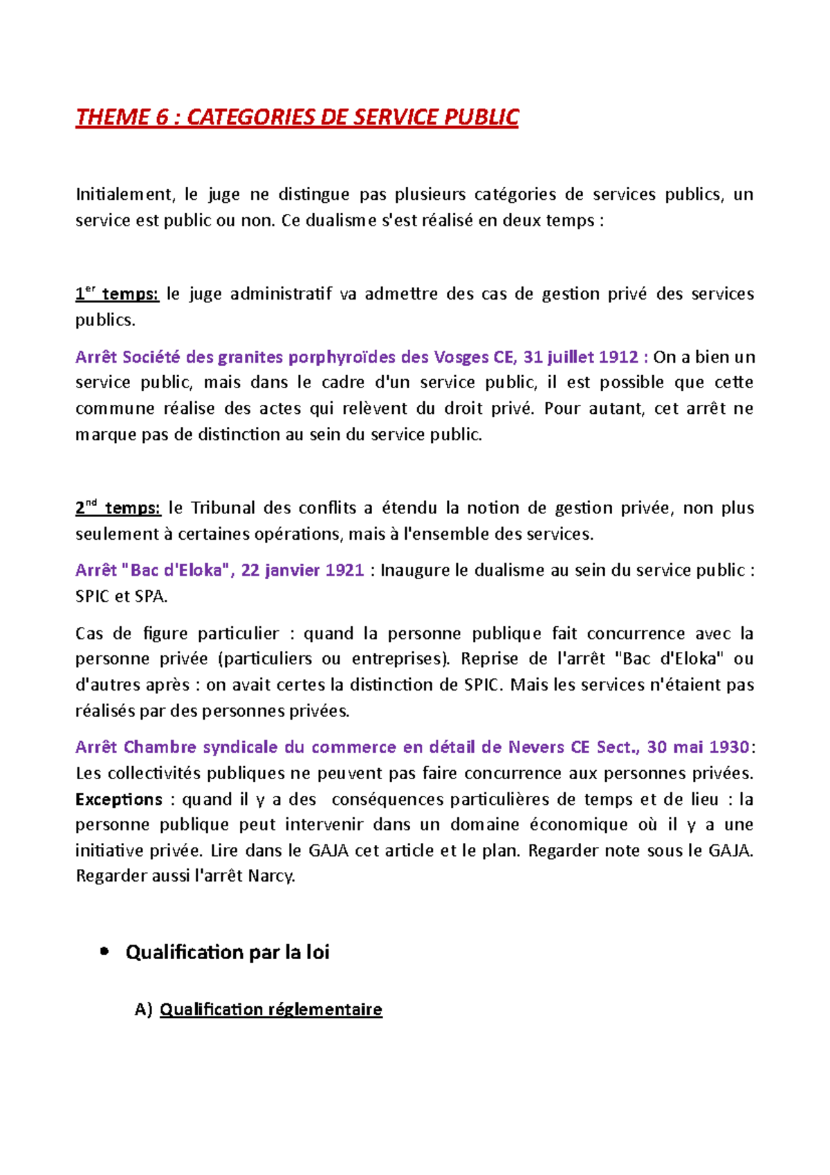 Arrêt Chambre Syndicale Du Commerce En Détail De Nevers Fiche Droit Administratif - THEME 6 : CATEGORIES DE SERVICE PUBLIC  Initialement, le juge ne - Studocu