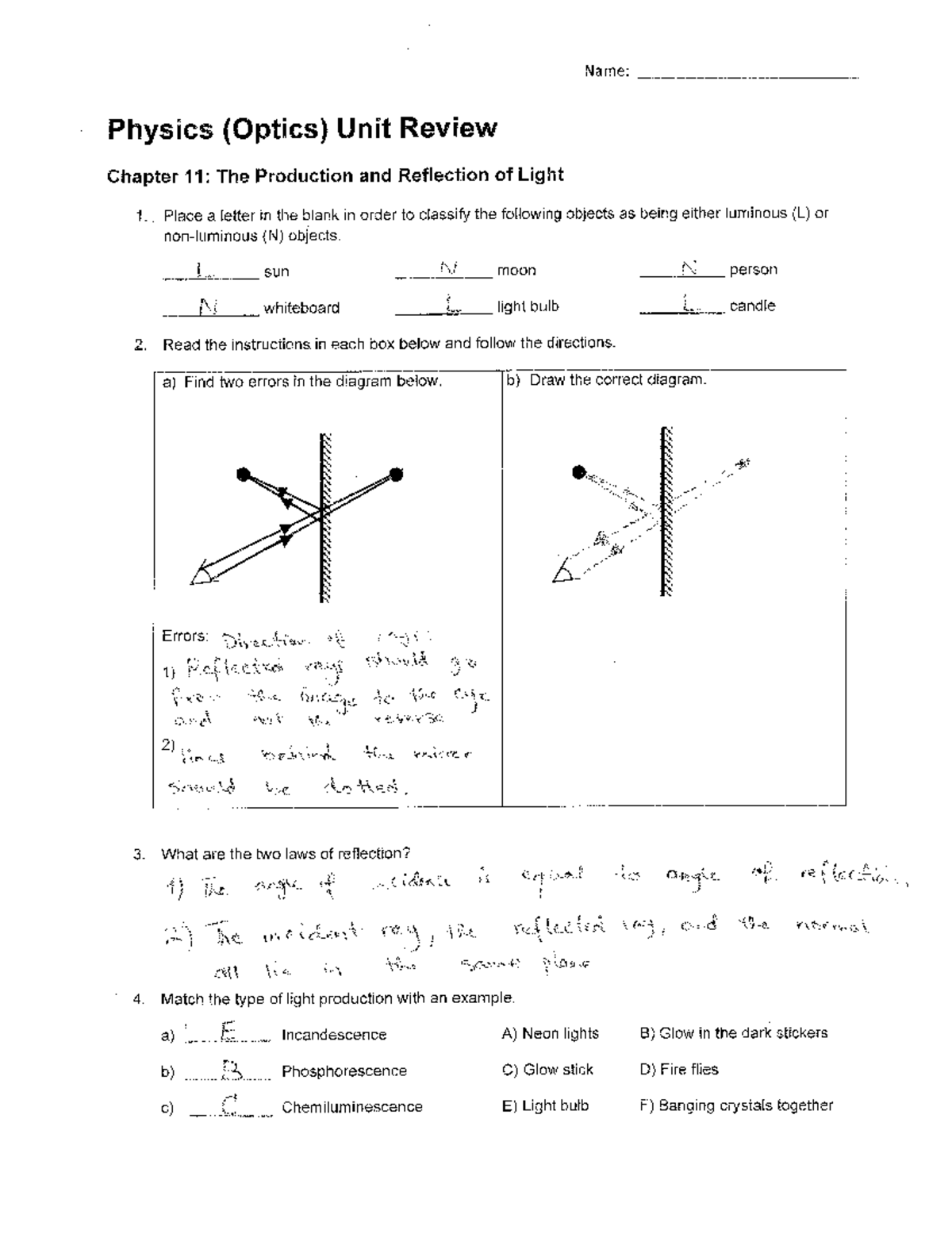 Physics optics review Studocu