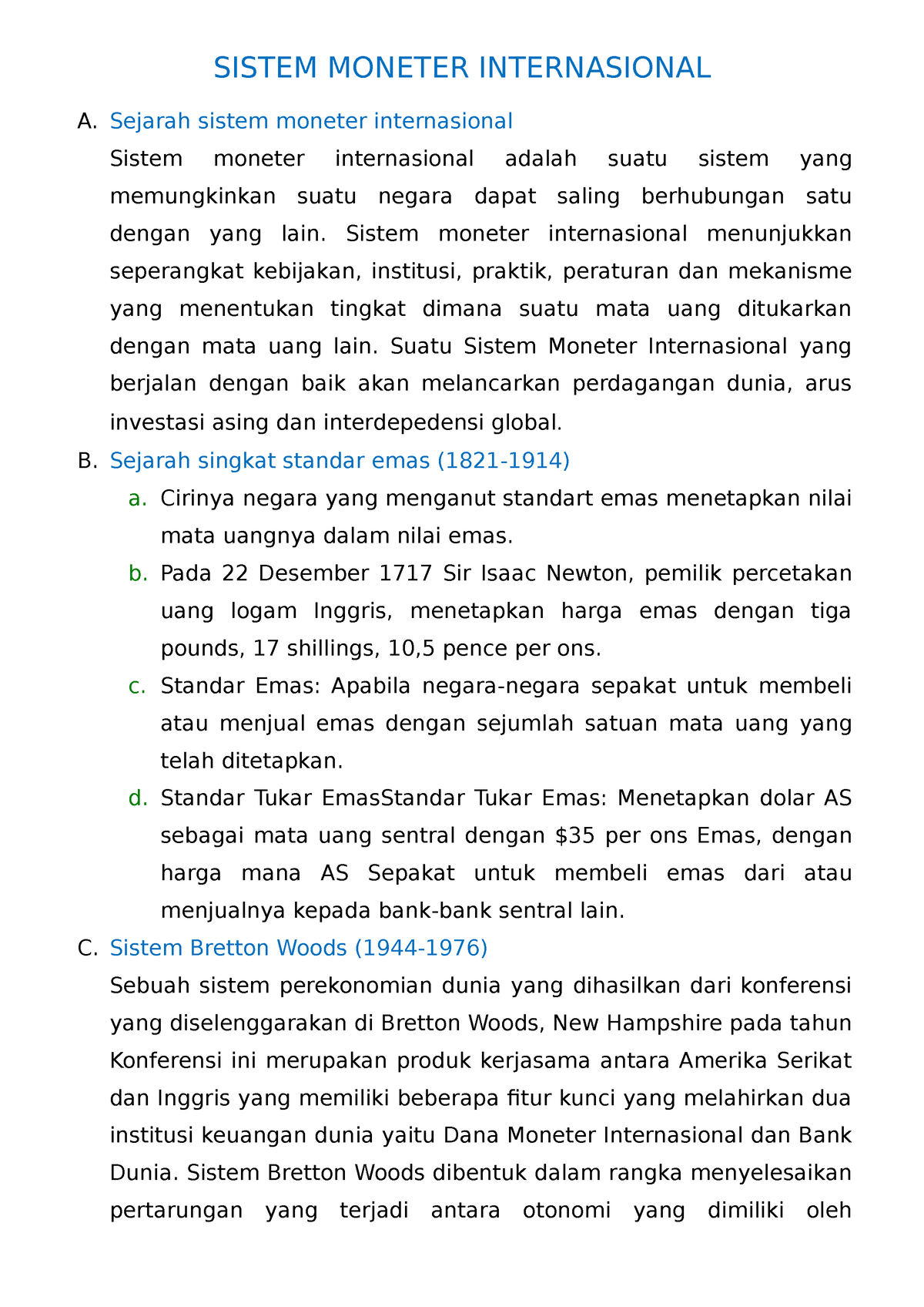 4. Sistem Moneter Internasional - SISTEM MONETER INTERNASIONAL A ...