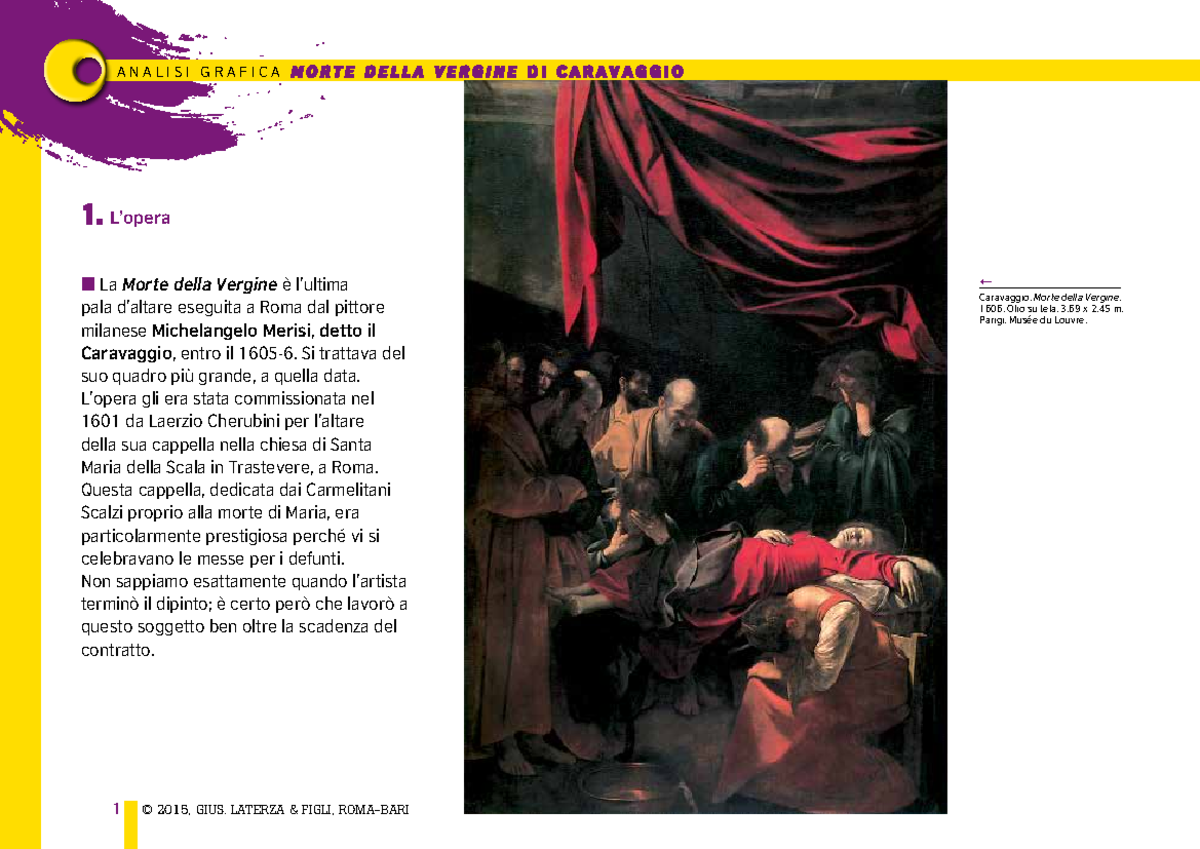 Nifosi online Analisi Graf Morte Della Vergine DI Caravaggio - 1. L
