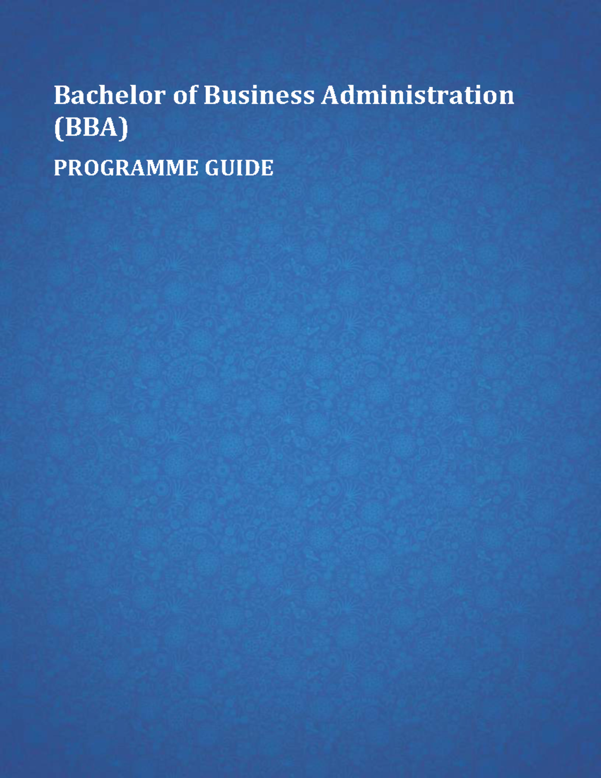 DE3121 Bachelor of Business Administration - Bachelor of Business ...