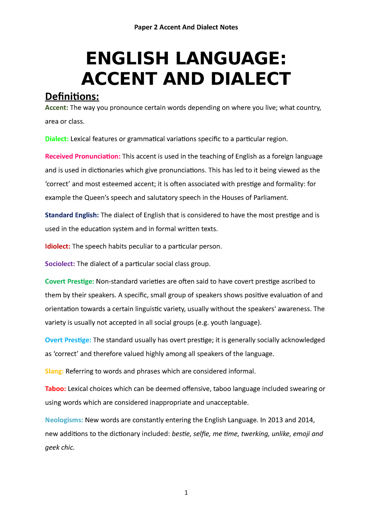 Difference Between Dialect and Accent