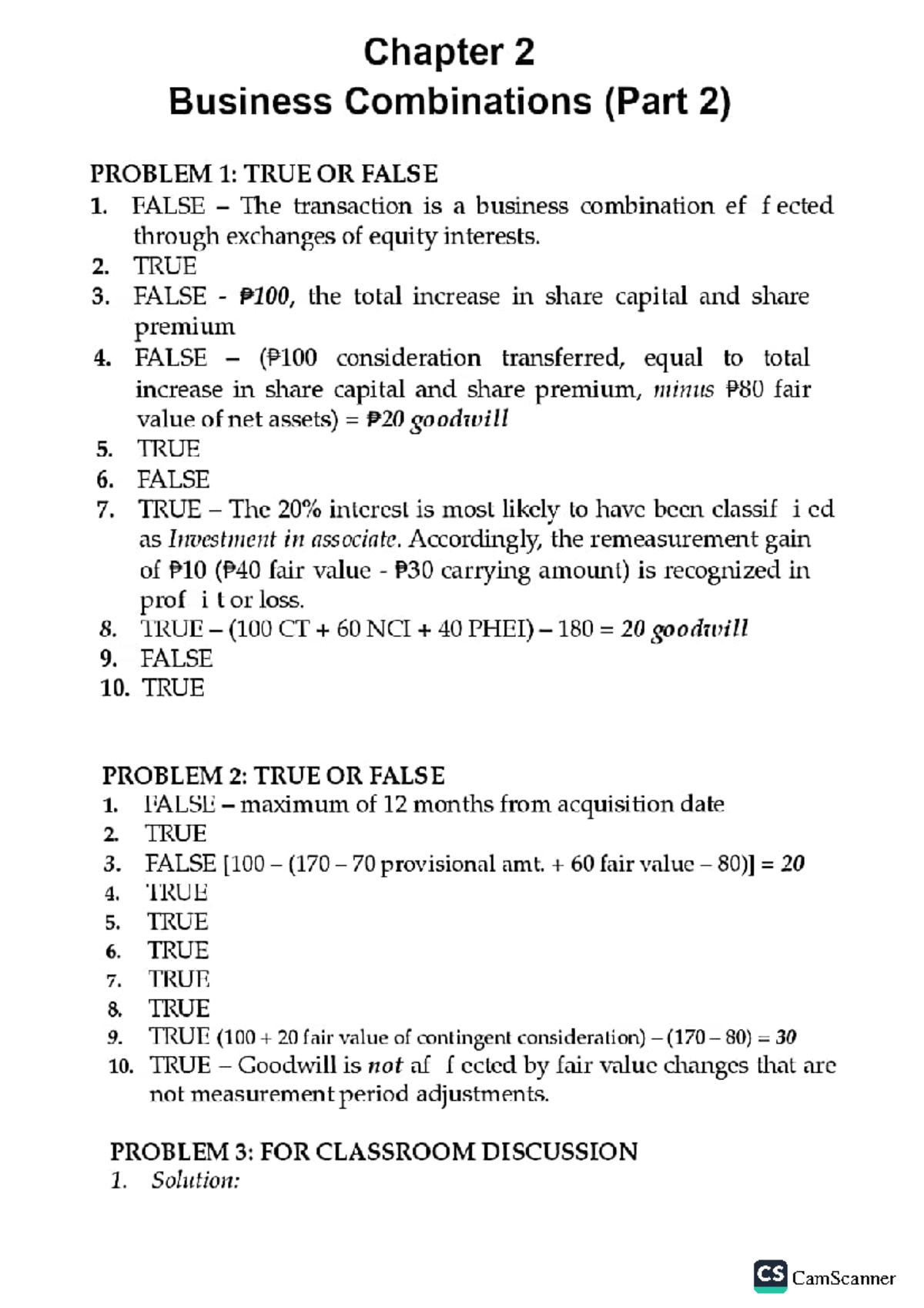 Business Combination Chapter 2 Millan Accountancy Studocu