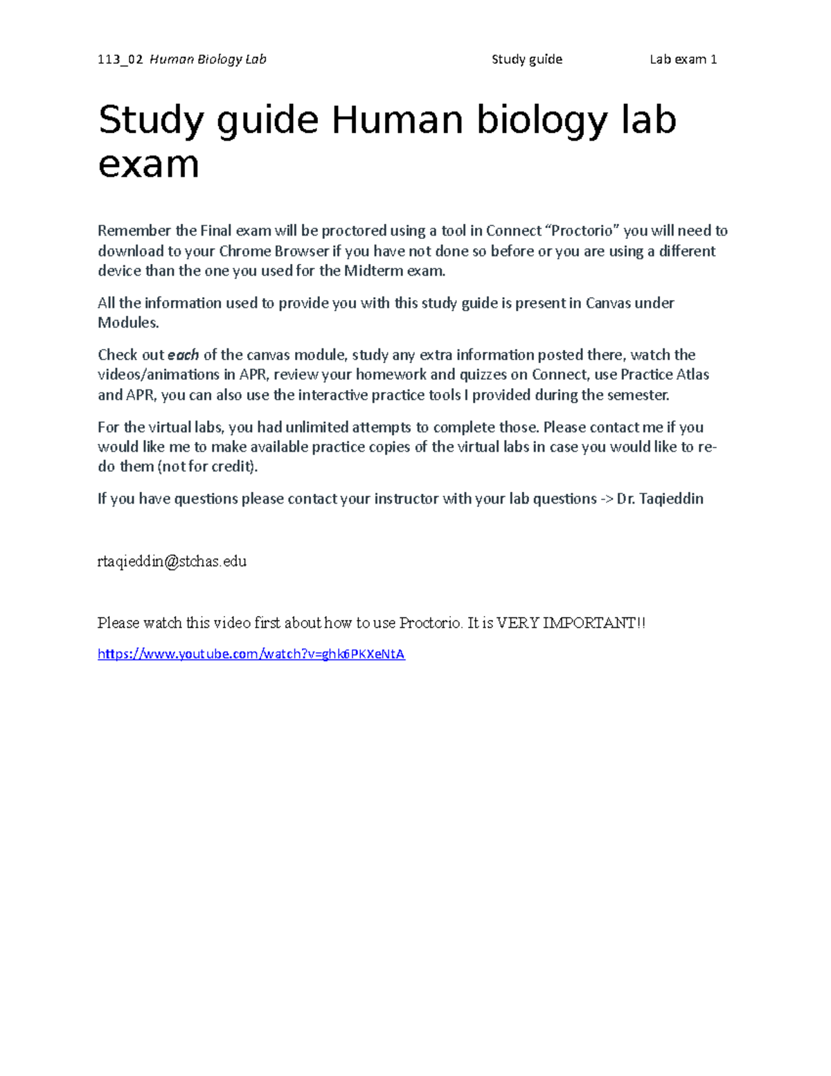 BIO 113 Midterm Study Guide And Updated Final Study Guide - Study Guide ...