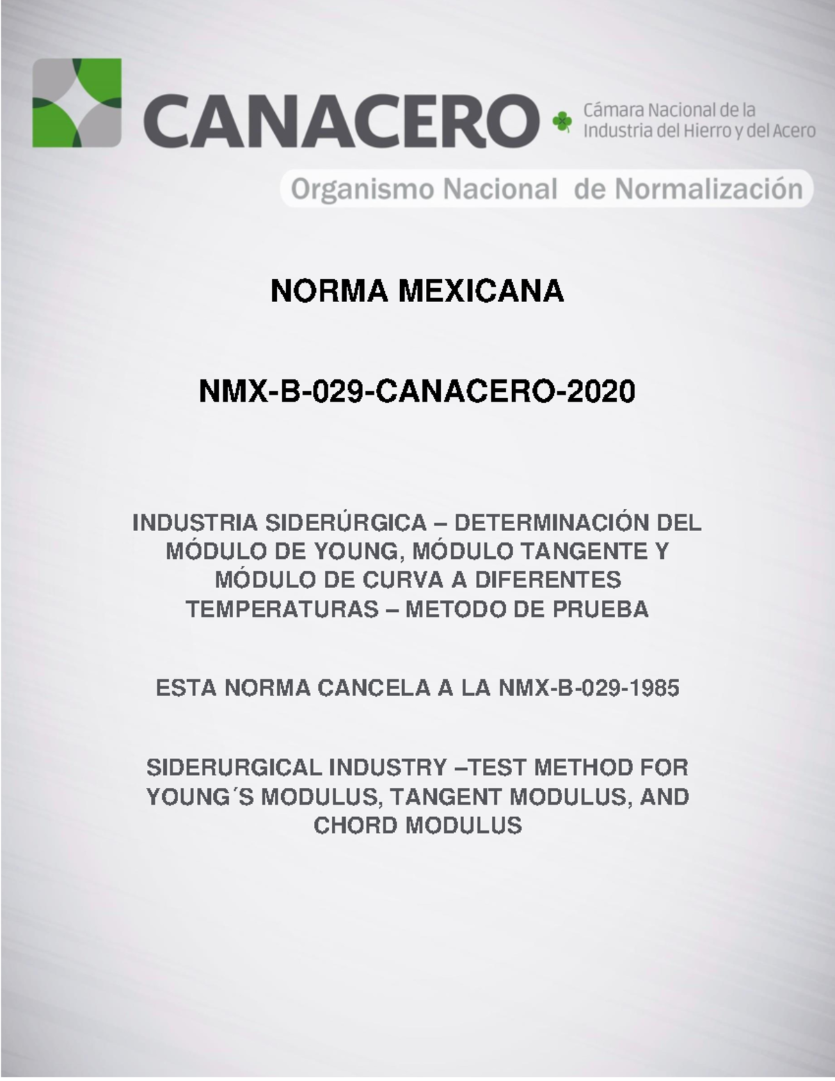 NMX B 029 Canacero 2020 - NORMA MEXICANA NMX-B- 029 - CANACERO- 2020 ...