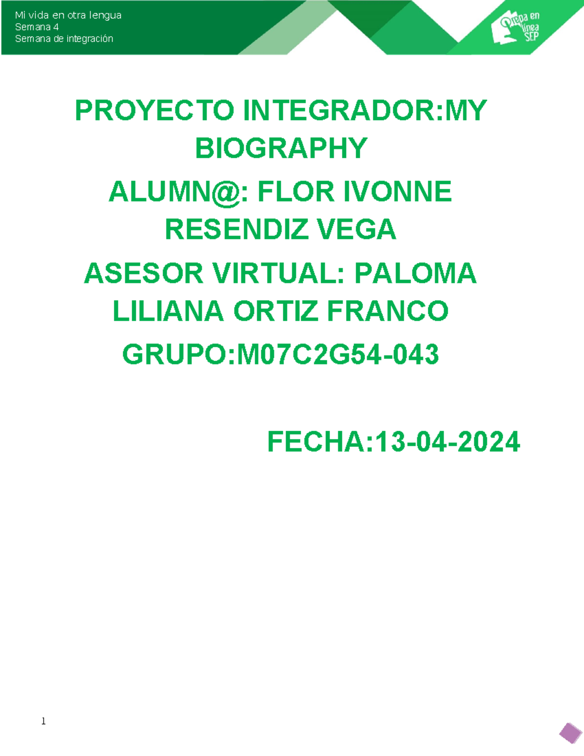 proyecto integrador modulo 7 - Semana 4 Semana de integración Proyecto ...