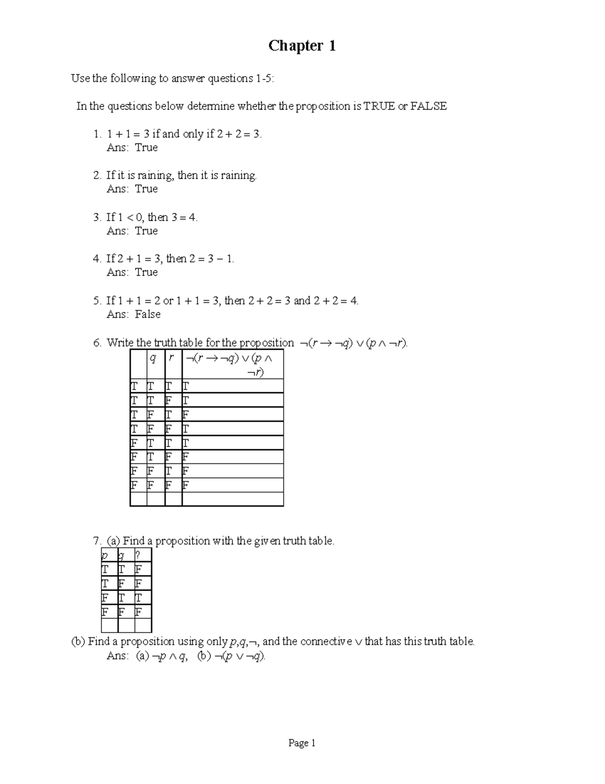 Chapter 01 - Practice - Chapter 1 Use the following to answer questions ...