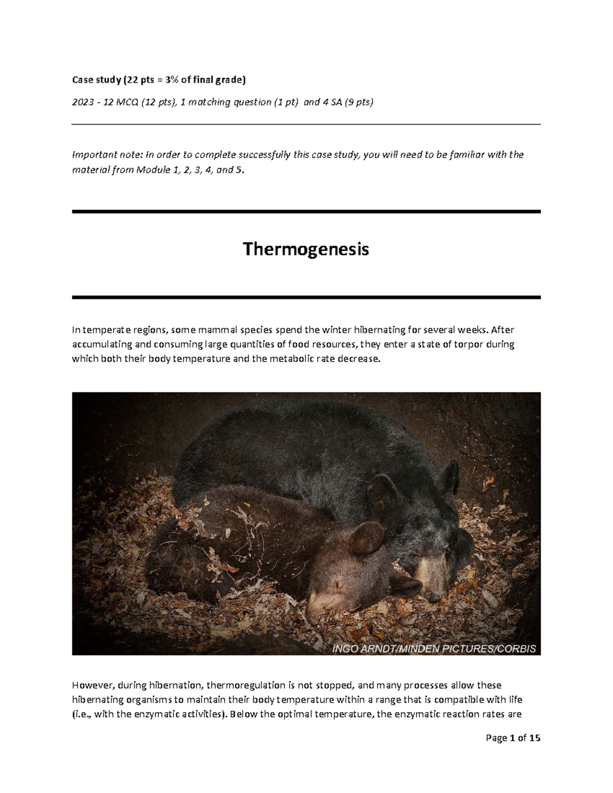 Case study-Bio 1140 2022 - Case study (22 pts = 3% of final grade) 2023 ...