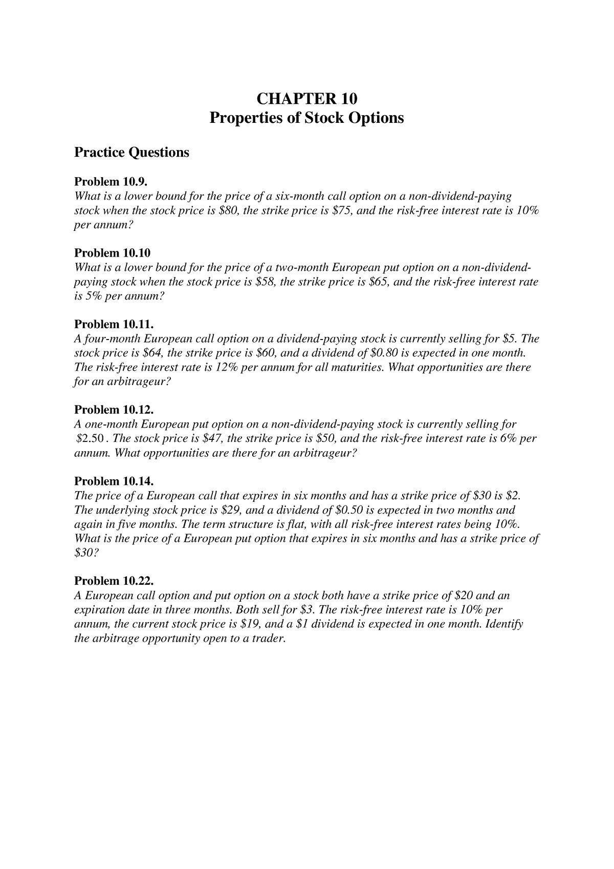 questions-ch-chapter-10-properties-of-stock-options-practice