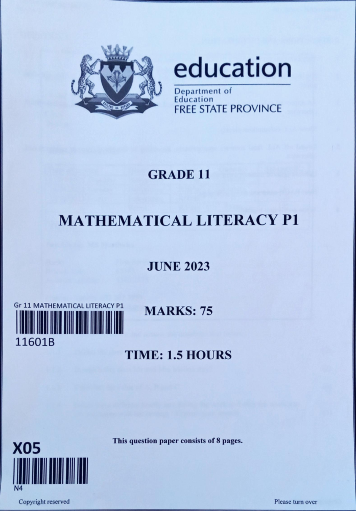 FS paper 1 Grade 11 - Studocu