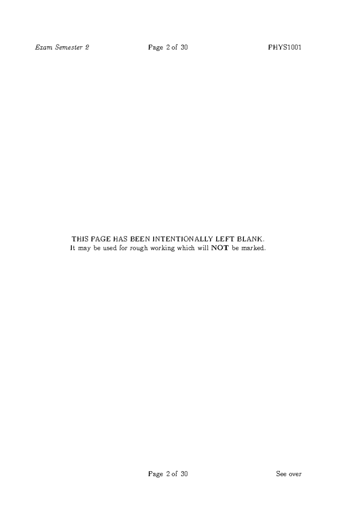 PHYS1001 Exam Sem 2 2023 Solutions - THIS PAGE HAS BEEN INTENTIONALLY ...