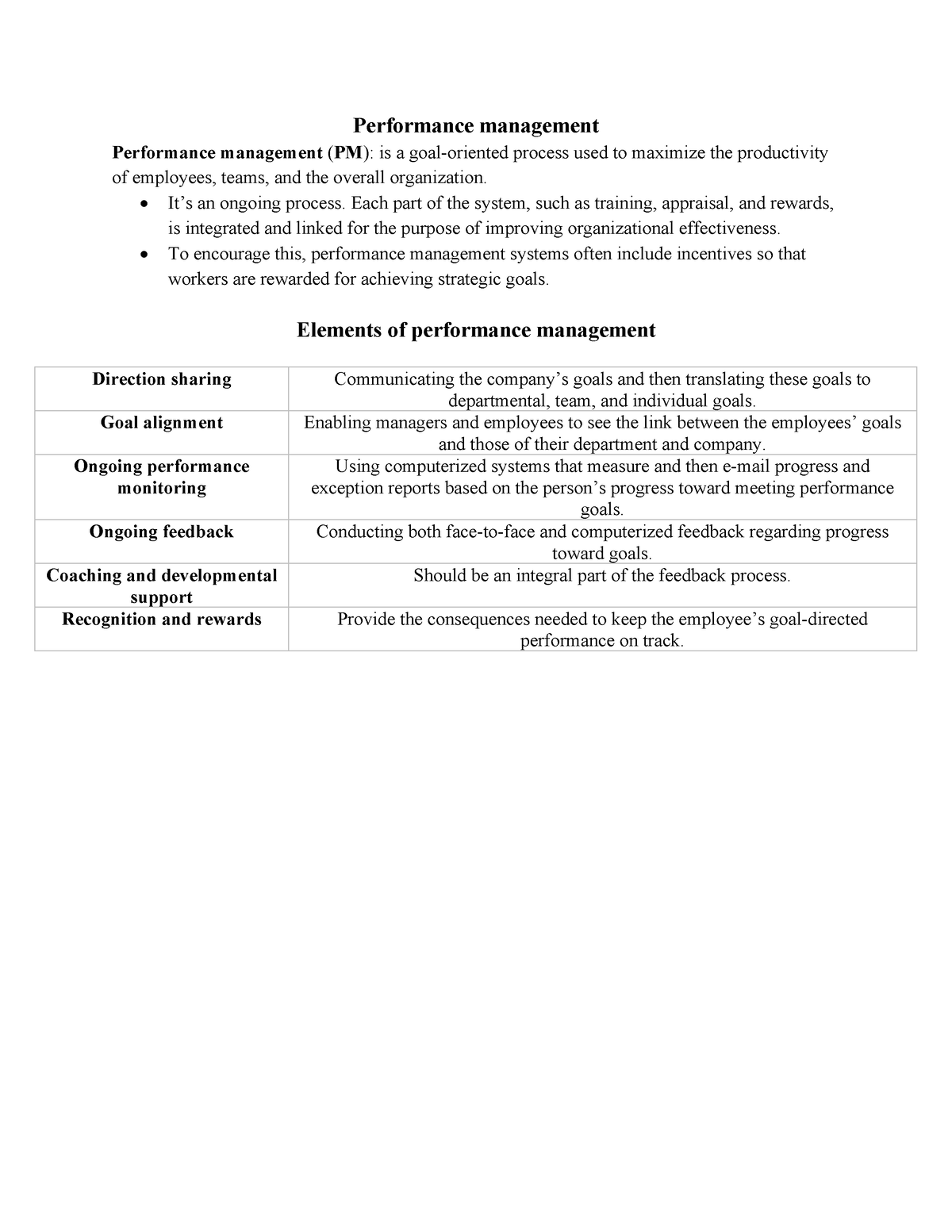 HRM, Ch 5 - Testbank - Performance Management Performance Management ...