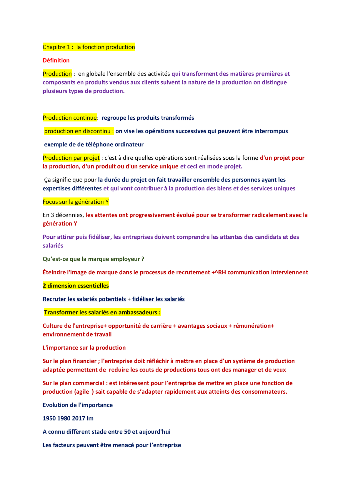 Chapitre 1 Fonction Complet - Chapitre 1 : La Fonction Production ...