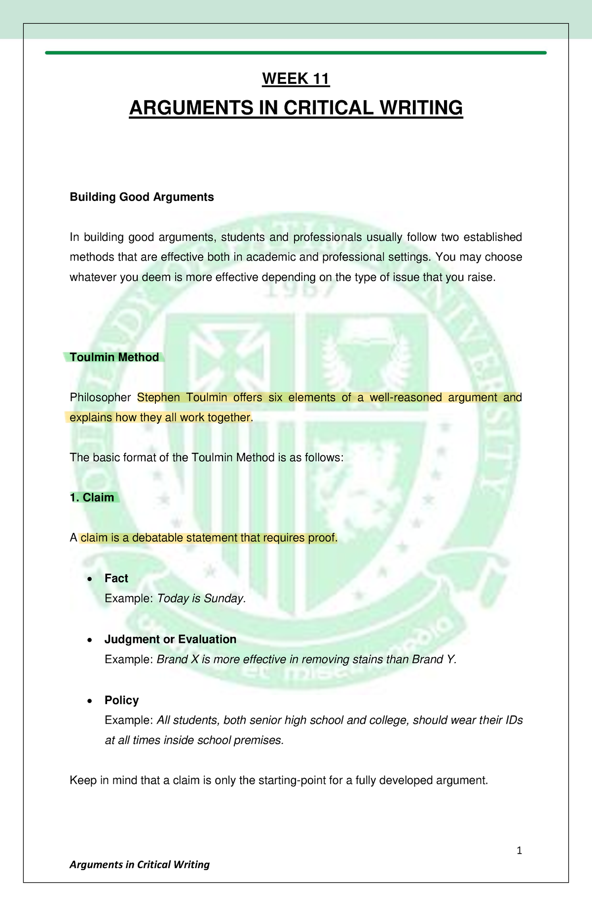 critical thinking in argumentative writing