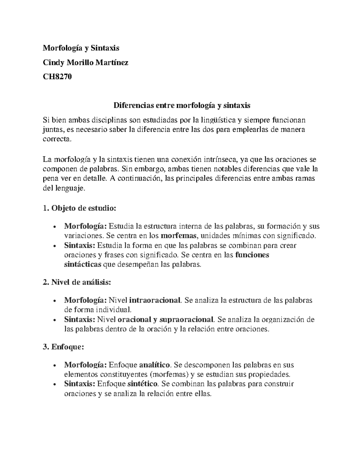 Diferencia Entre Morfologia Y Sintaxis - Morfología Y Sintaxis Cindy ...