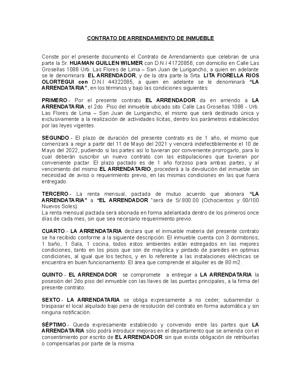 Contrato De Arrendamiento De Inmueble Y Su Explicacion Contrato De Arrendamiento De Inmueble 8435